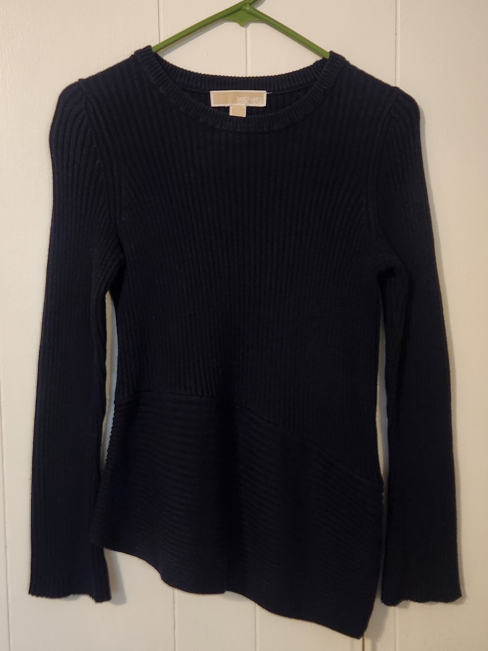 Michael Kors Navy Ribbed Long Sleeve Sweater Sz XS